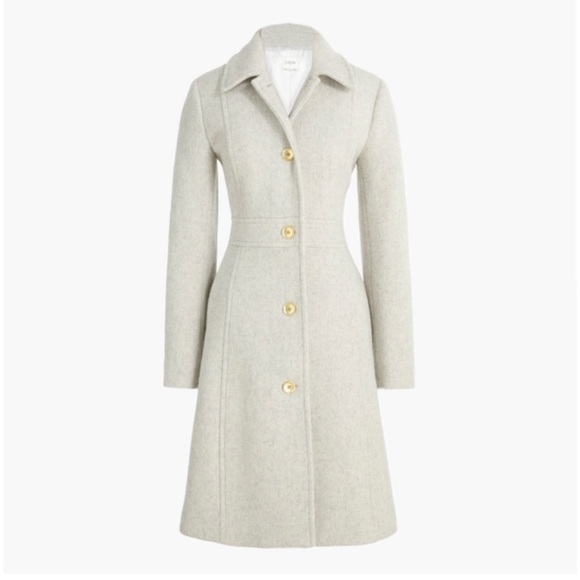 J Crew Wool-blend lady day coat in gray 22 - Picture 1 of 10